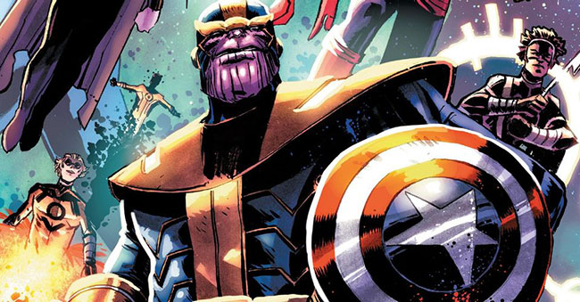 Thanos từng cầm khiên của Captain America, thậm chí còn lãnh đạo cả Avengers
