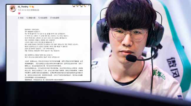 The Shy viết thư xin lỗi fan iG, giải thích lý do trở lại Trung Quốc chậm trễ
