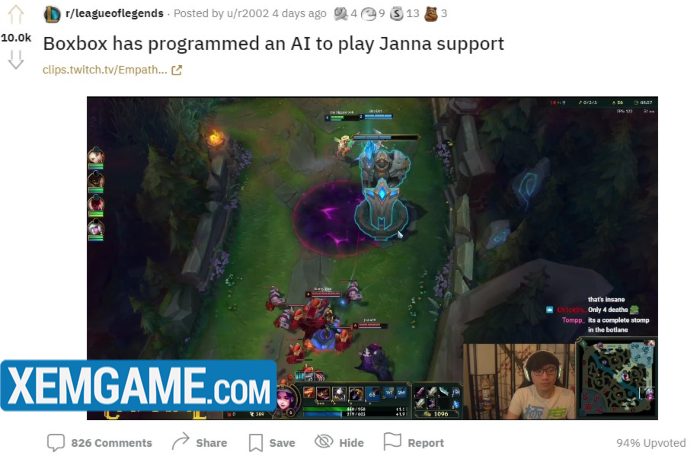 Twitch streamer BoxBox programmed a bot to play Janna in League of