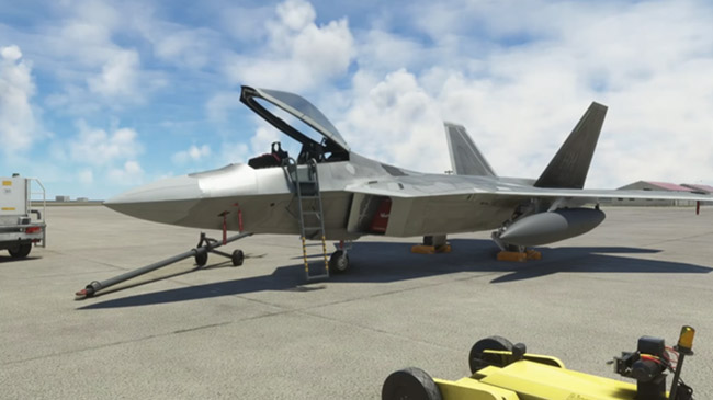 Chiến đấu cơ F-22 Raptor cập bến Microsoft Flight Simulator