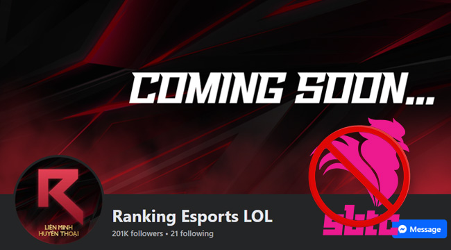 SBTC fanpage bất ngờ đổi tên thành Ranking Esports LOL, dự kiến quay lại VCS mùa sau?