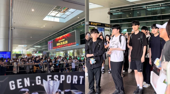 Fan Gen.G tập trung đông nghẹt ở sân bay, chào đón Chovy và đồng đội tới Việt Nam