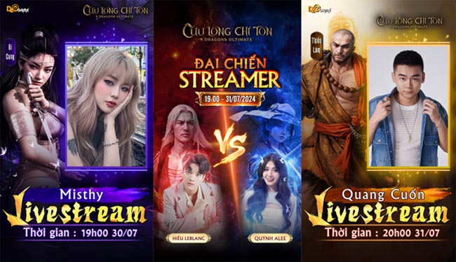 Cộng đồng Streamer sôi sục chuẩn bị quyết chiến giành ngôi bá chủ trong Cửu Long Chí Tôn