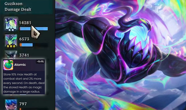 ĐTCL 15.4b: Thử nghiệm với bài đấu Zac I am Atomic cực dị