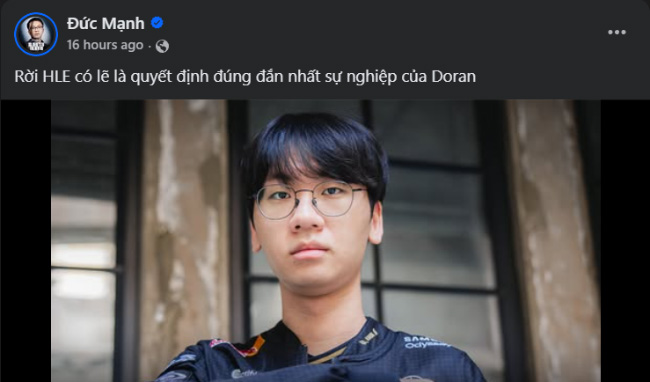LMHT: BLV Đức Mạnh bị fan HLE công kích vì bình luận liên quan đến Doran