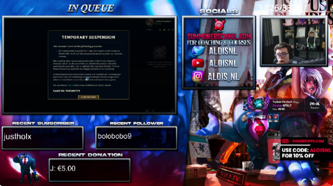 Streamer đường trên bị cấm 3 ngày vì làm thử thách “All tướng”, đến Yuumi thì hệ thống “tuýt còi”