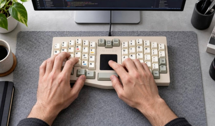 Vantex V1: Bàn phím cơ công thái học tích hợp touchpad, giá từ 129 USD